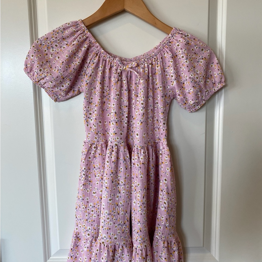 Zara Pink and White Tiered Smocked Sundress
